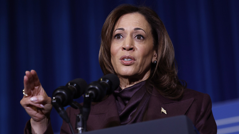 Kamala Harris at a podium