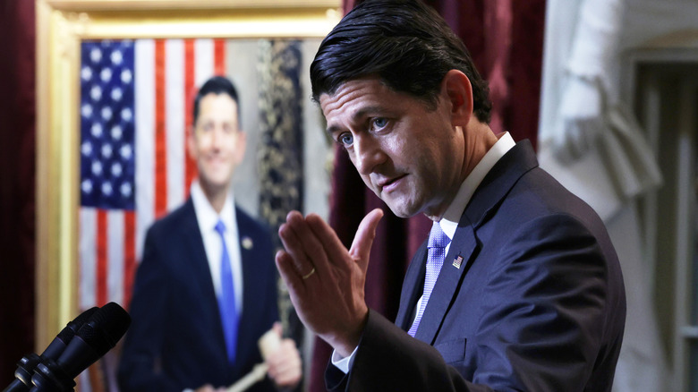 Paul Ryan speaking at a podium