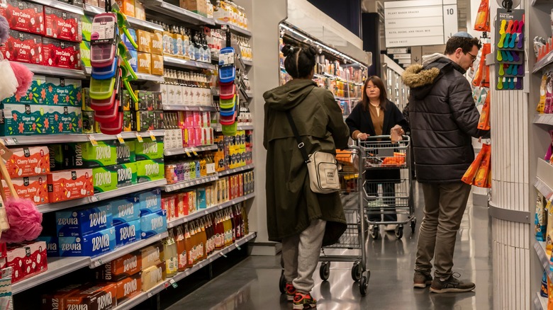 shoppers in Whole Foods