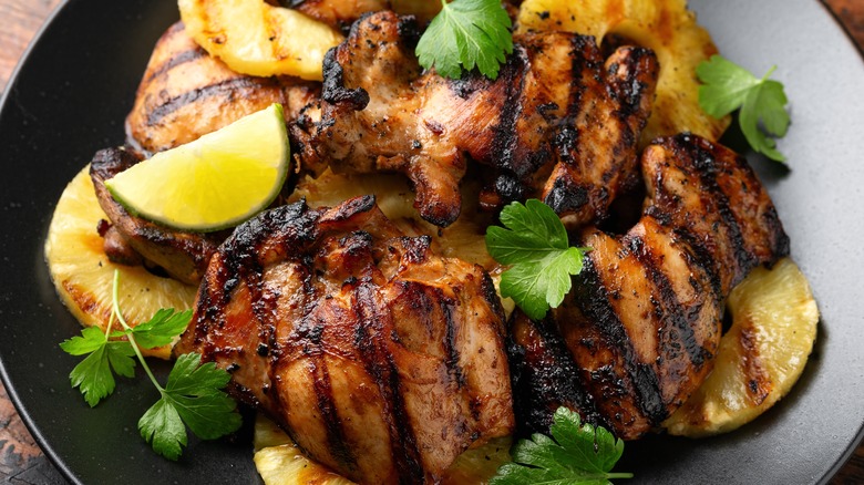 plate of huli-huli chicken