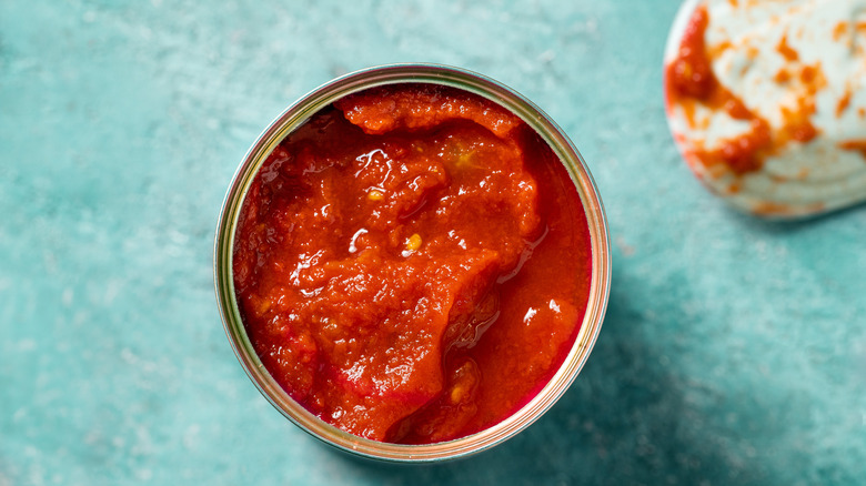 opened canned tomatoes