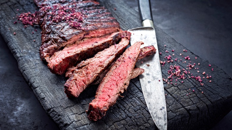 sliced bavette steak