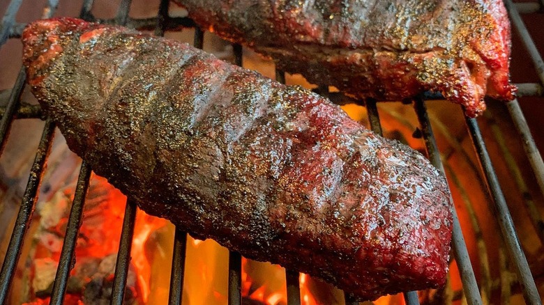 teres major steaks on grill