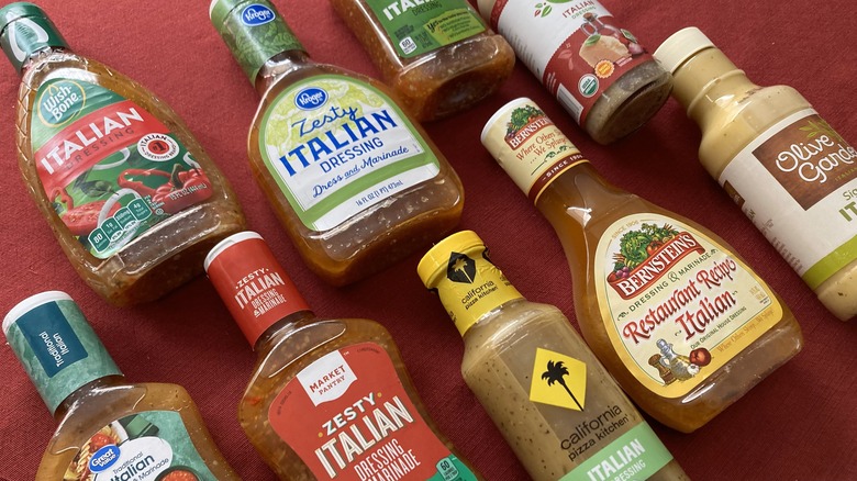 bottles of Italian salad dressing