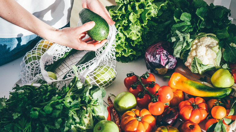 woman shopping for produce