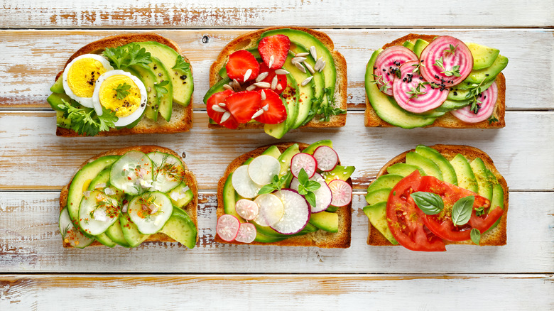 avocado open faced sandwiches