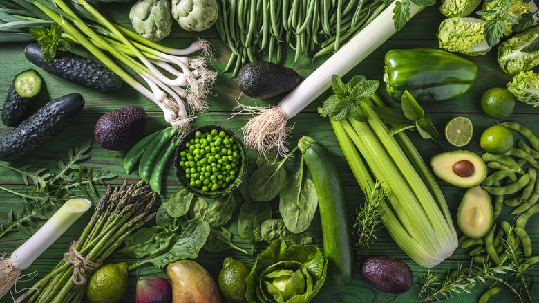 variety of green vegetables