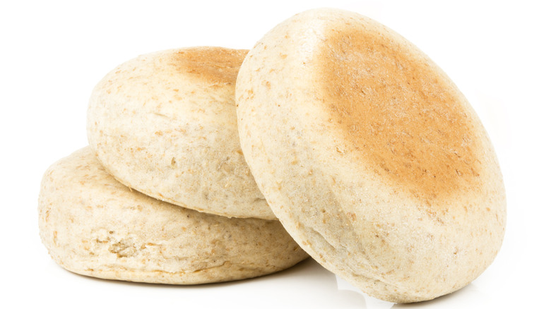 Stack of English muffins 