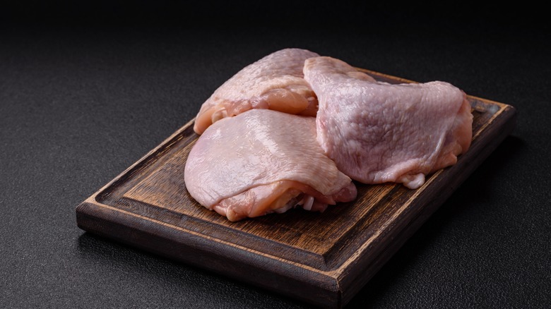 Raw chicken thighs