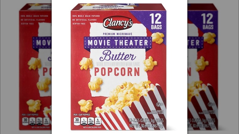 box of Clancys Microwave Butter Popcorn