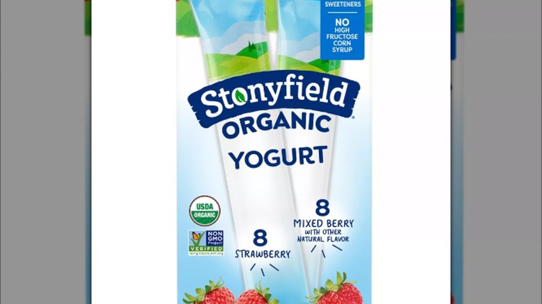 Stonyfield yogurt tubes