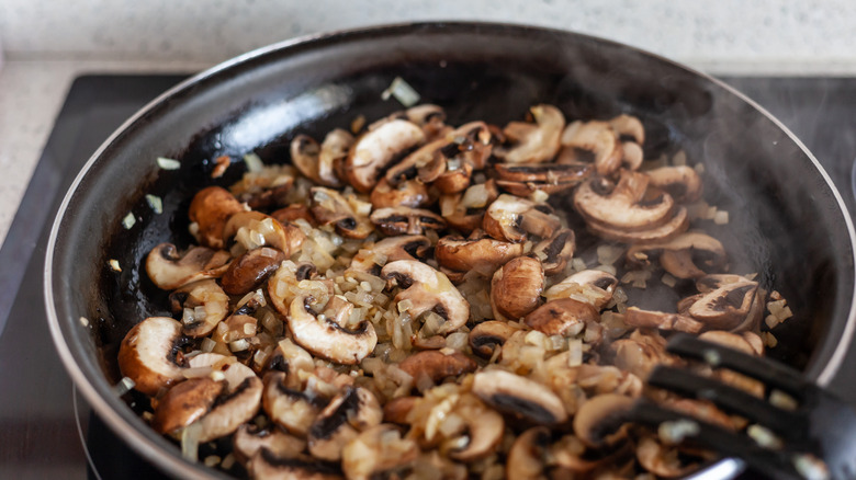 sautéeing mushrooms