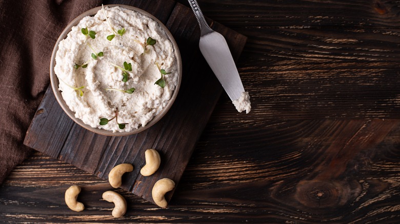 cream cheese spread and cashews