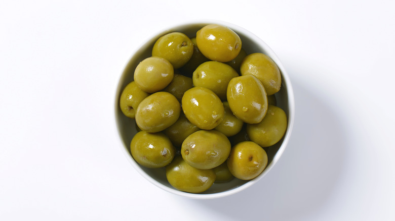 bowl of green olives