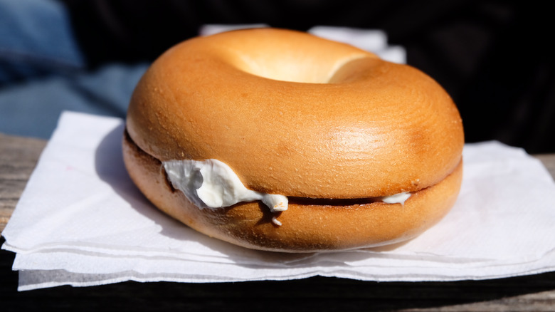 Dunkin' Donuts bagel with cream cheese