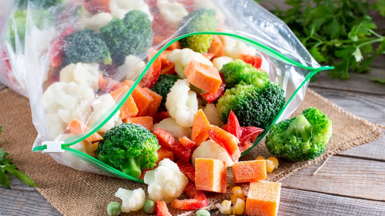 Bag of frozen veggies