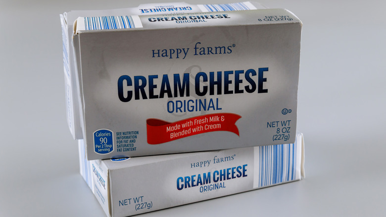 stack Aldi brand cream cheese