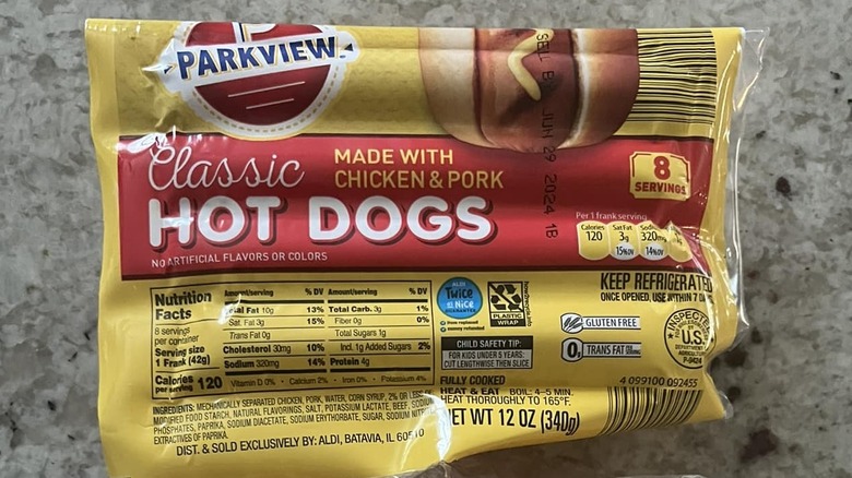 Parkview hot dogs from Aldi