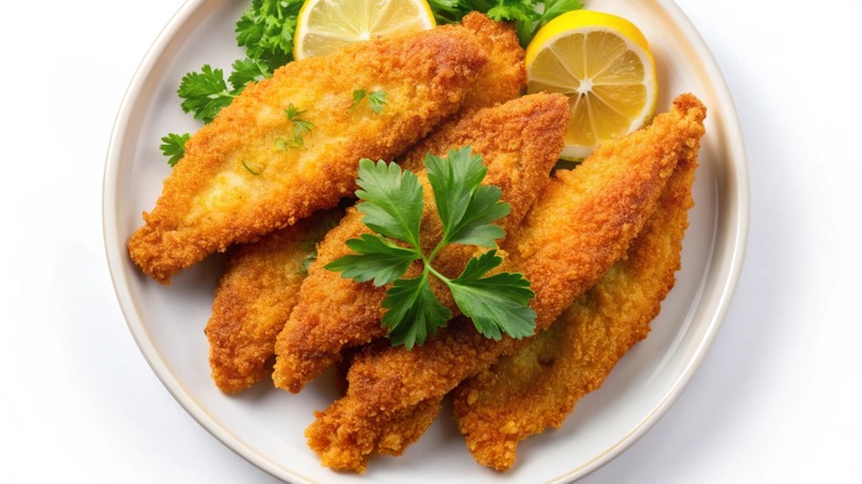 fried haddock on plate