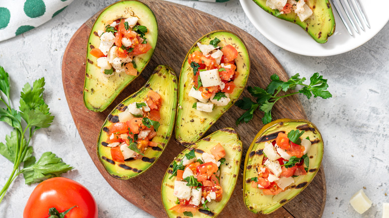 grilled and stuffed avocado