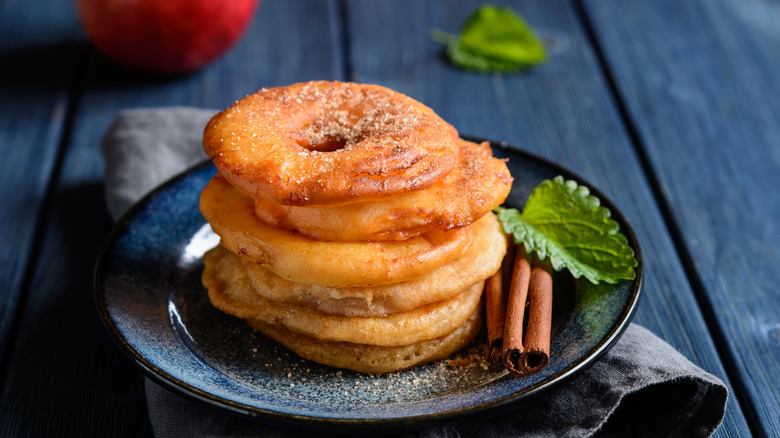 Stacked apple fritters