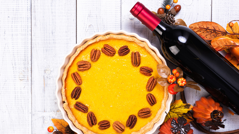 pumpkin pie with red wine