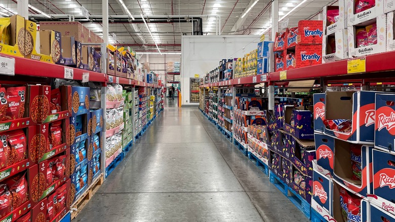 Sam's club interior products on shelves