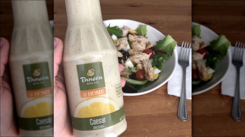 salad with Panera caesar dressing