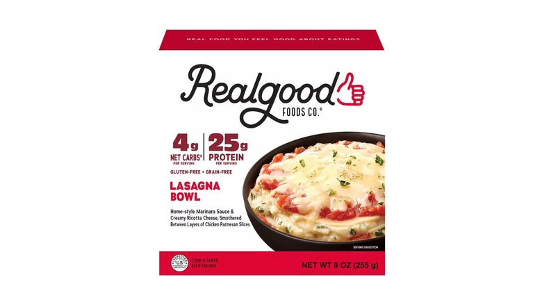 Real Good High Protein Lasagna Bowl package