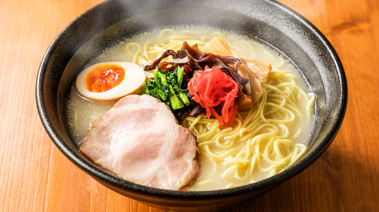 Pork Tonkotsu Ramen in bowl