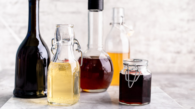 Various bottled vinegars