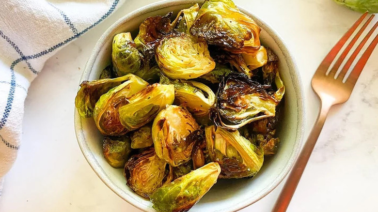 Bowl of roasted Brussels sprouts