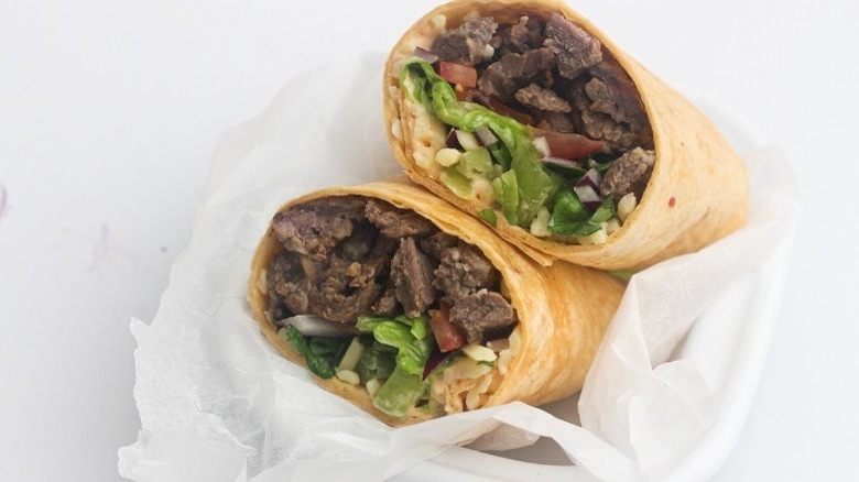 Subway-style steak and cheese wrap