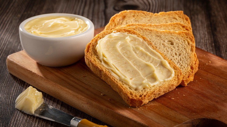 soft butter spread on bread