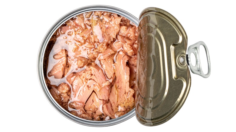 opened can of tuna