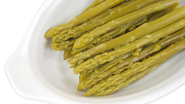 canned asparagus in dish