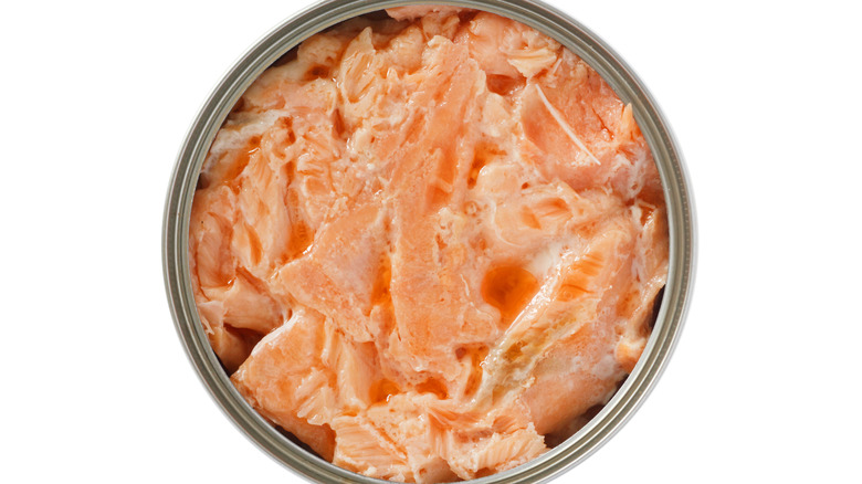 open can of salmon