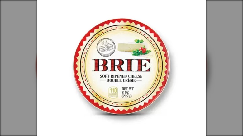 Small wheel of Brie cheese 