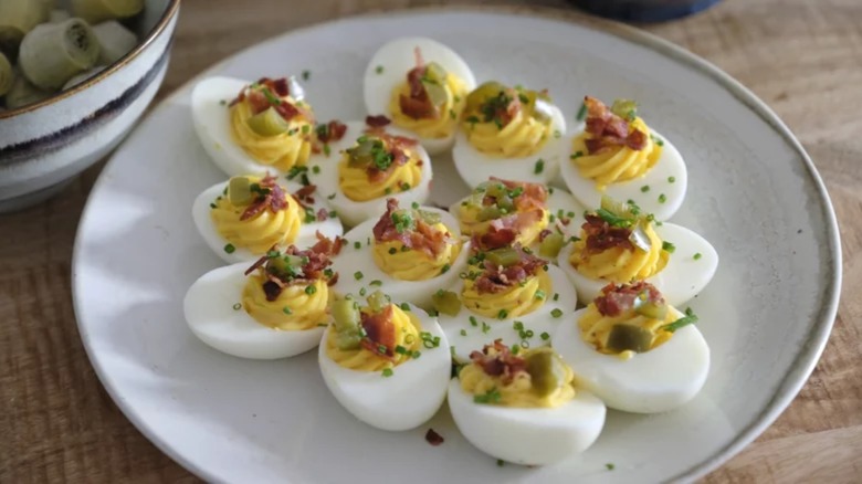 jalapeño deviled eggs plate