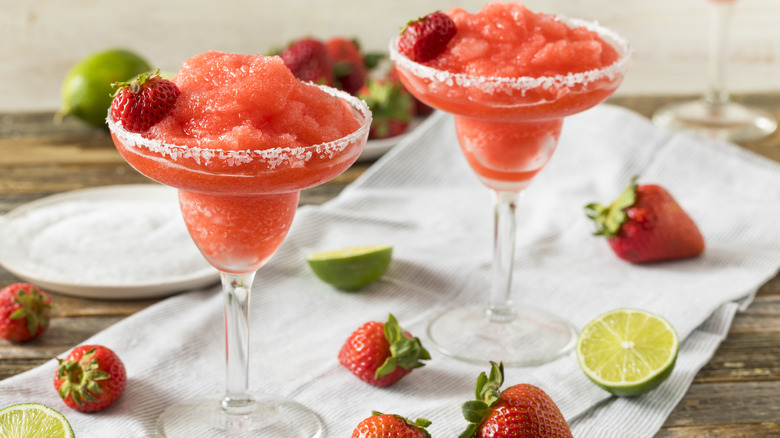 Pair of strawberry margaritas