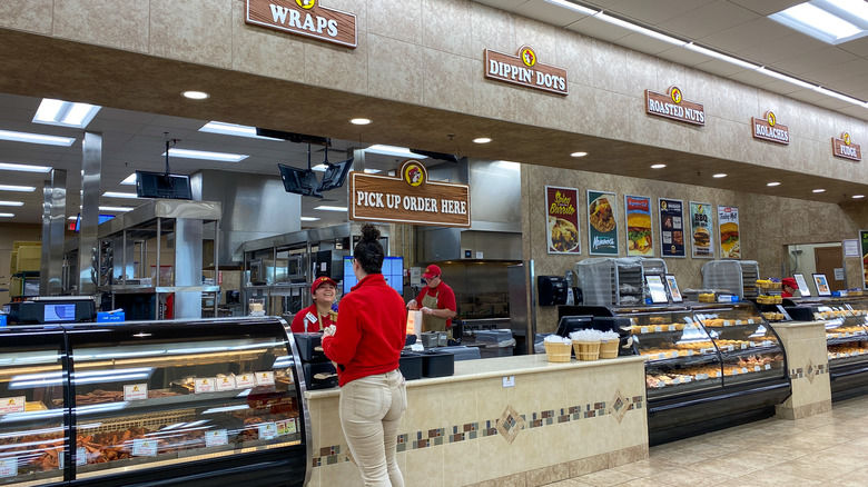 food counter at Buc-ee's