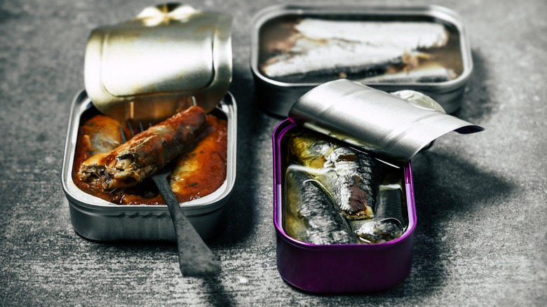 two types of canned sardines