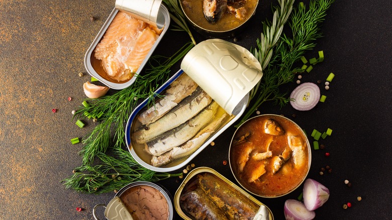 different types of canned fish