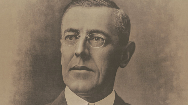 Sepia portrait of Woodrow Wilson