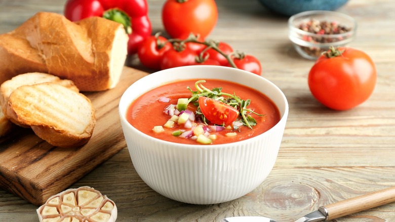 Bowl of gazpacho