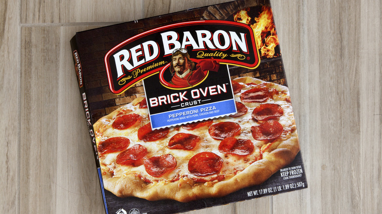 Red Baron pepperoni pizza box