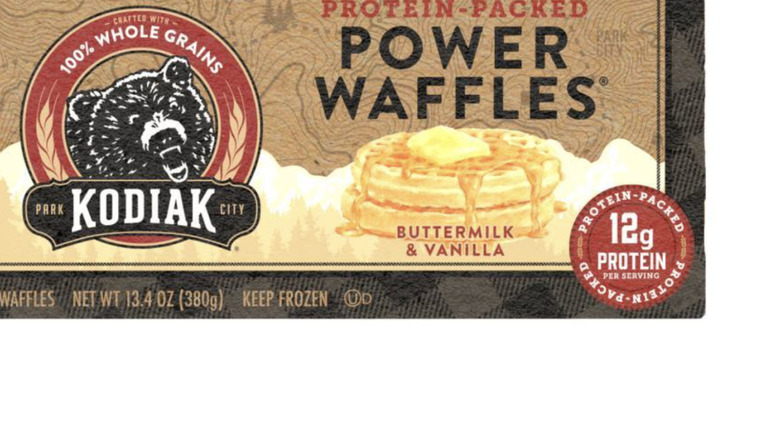 Label for Kodiak frozen Power Waffles