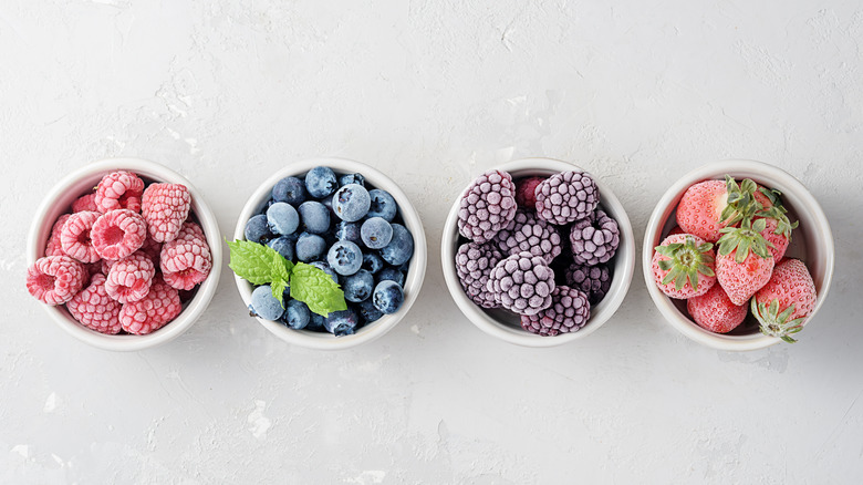 frozen berries in bowls