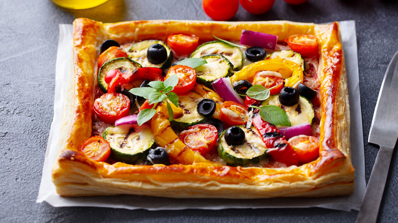 vegetable puff pastry tart