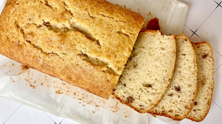 A loaf of Betty Crocker Banana Nut Quick Bread